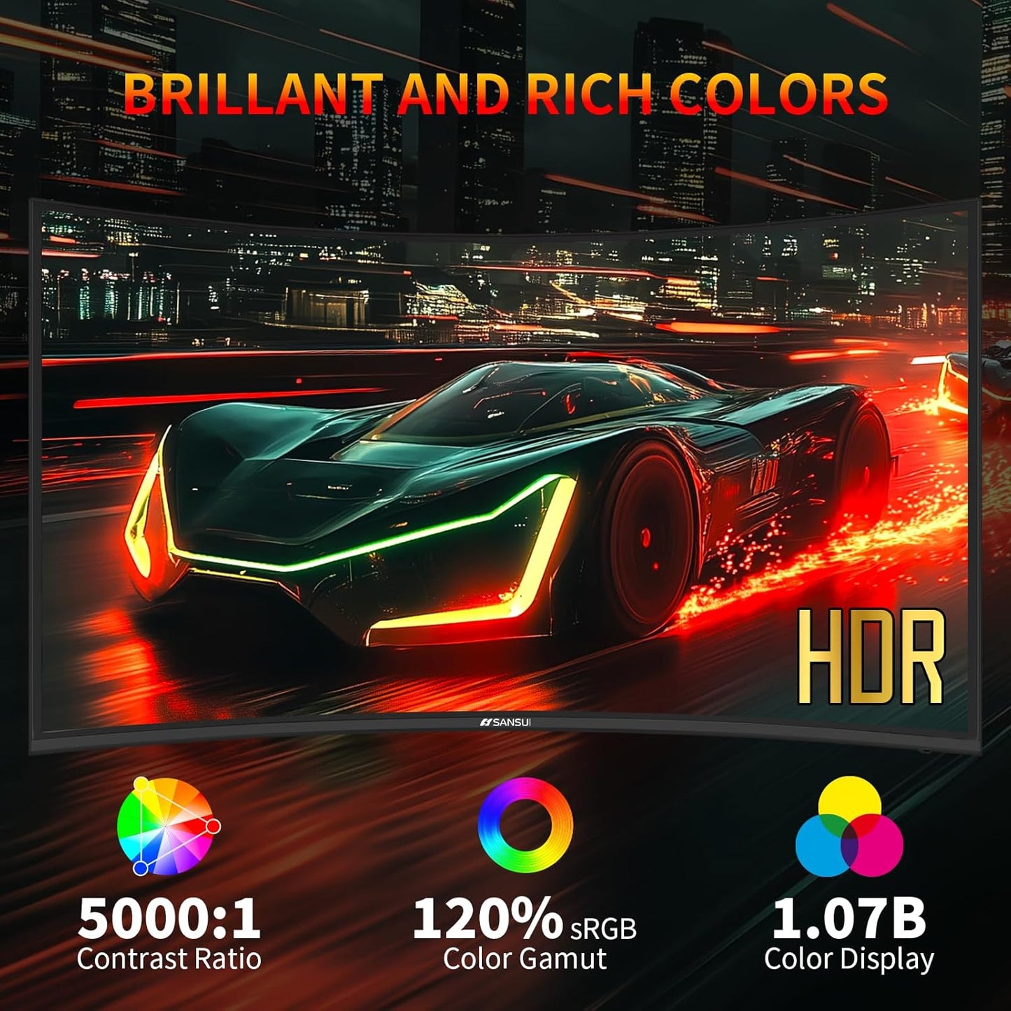 27 Inch WQHD 2560X1440 Curved Gaming Monitor, 180Hz MPRT 1Ms Computer Monitor,Hdmi2.0 * 2, DP1.2 * 2, Freesync, Curved 1500R, 5000:1 Contrast Ratio, 120% Srgb,Hdr(Es-G27C1Q DP Cable Included)
