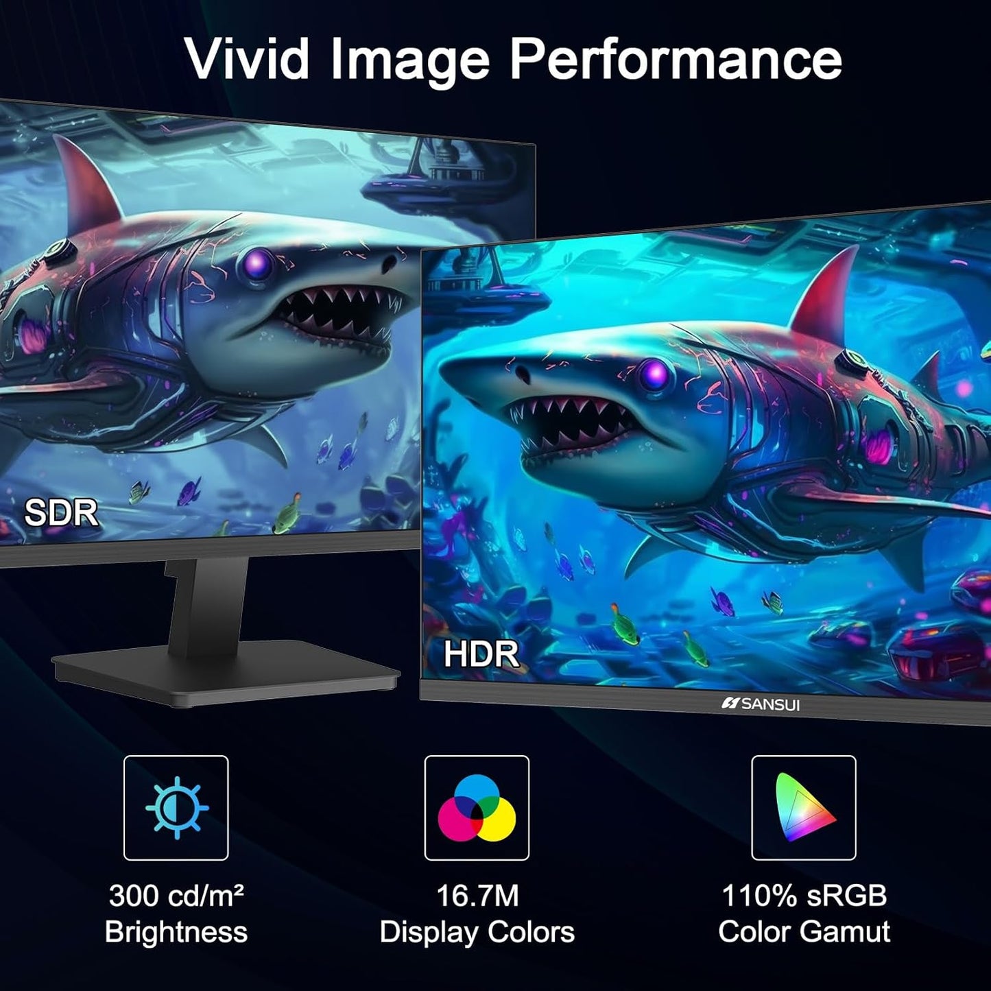 27 Inch Computer Monitor 120Hz, FHD 1080P IPS Monitor, HDMI DP Ports Freesync, HDR 110% Srgb, Tilt Adjustable Frameless VESA Compatible for Office and Home (HDMI Cable Included)