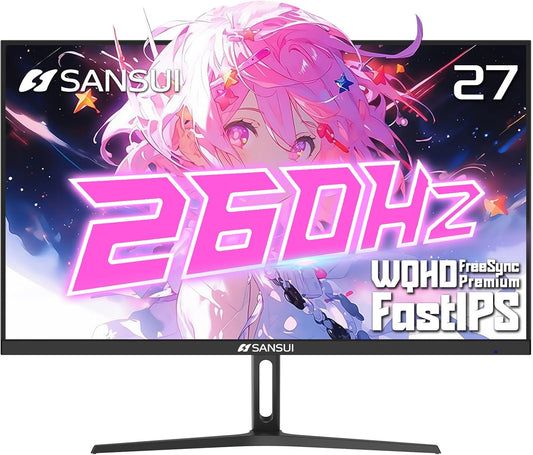 27 Inch WQHD 1440P Gaming Monitor 240Hz up to 260Hz-Fast IPS 1Ms Freesync Premium 丨DCI-P3 98% 丨Srgb130% 丨HDR10 丨2×Displayport 1.4丨2×HDMI2.0 PC Gaming Monitor with Crosshair