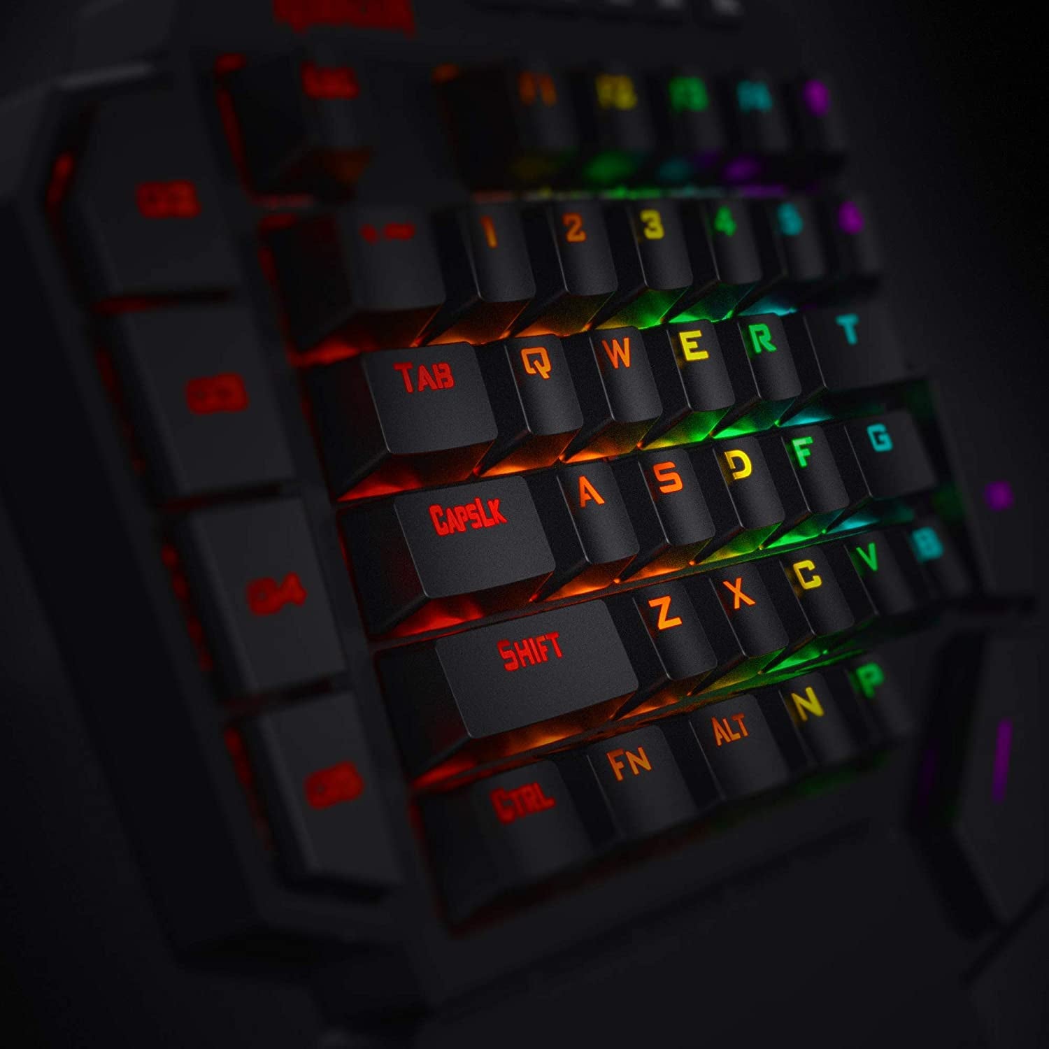 K585 DITI Wired One-Handed RGB Mechanical Gaming Keyboard, 42 Keys Type-C Professional Gaming Keypad W/Upgraded Hot-Swappable Socket, 7 Onboard Macro Keys & Detachable Wrist Rest