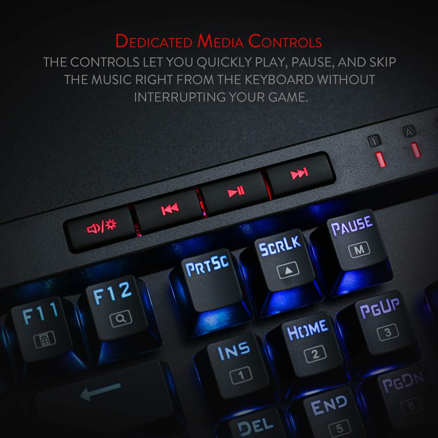 K580 VATA RGB LED Backlit Mechanical Gaming Keyboard with Macro Keys & Dedicated Media Controls, Hot-Swappable Socket, Onboard Macro Recording (Blue Switches)