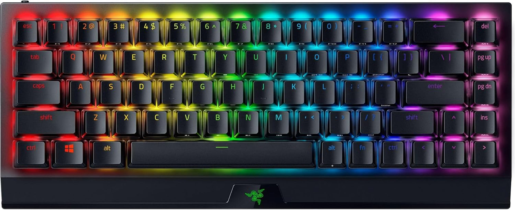 Blackwidow V3 Mini Hyperspeed 65% Wireless Mechanical Gaming Keyboard: Yellow Mechanical Switches Linear & Silent - Phantom Pudding Keycaps - Chroma RGB - up to 200 Hr Battery - Snap Tap