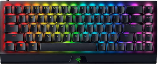 Blackwidow V3 Mini Hyperspeed 65% Wireless Mechanical Gaming Keyboard: Yellow Mechanical Switches Linear & Silent - Phantom Pudding Keycaps - Chroma RGB - up to 200 Hr Battery - Snap Tap