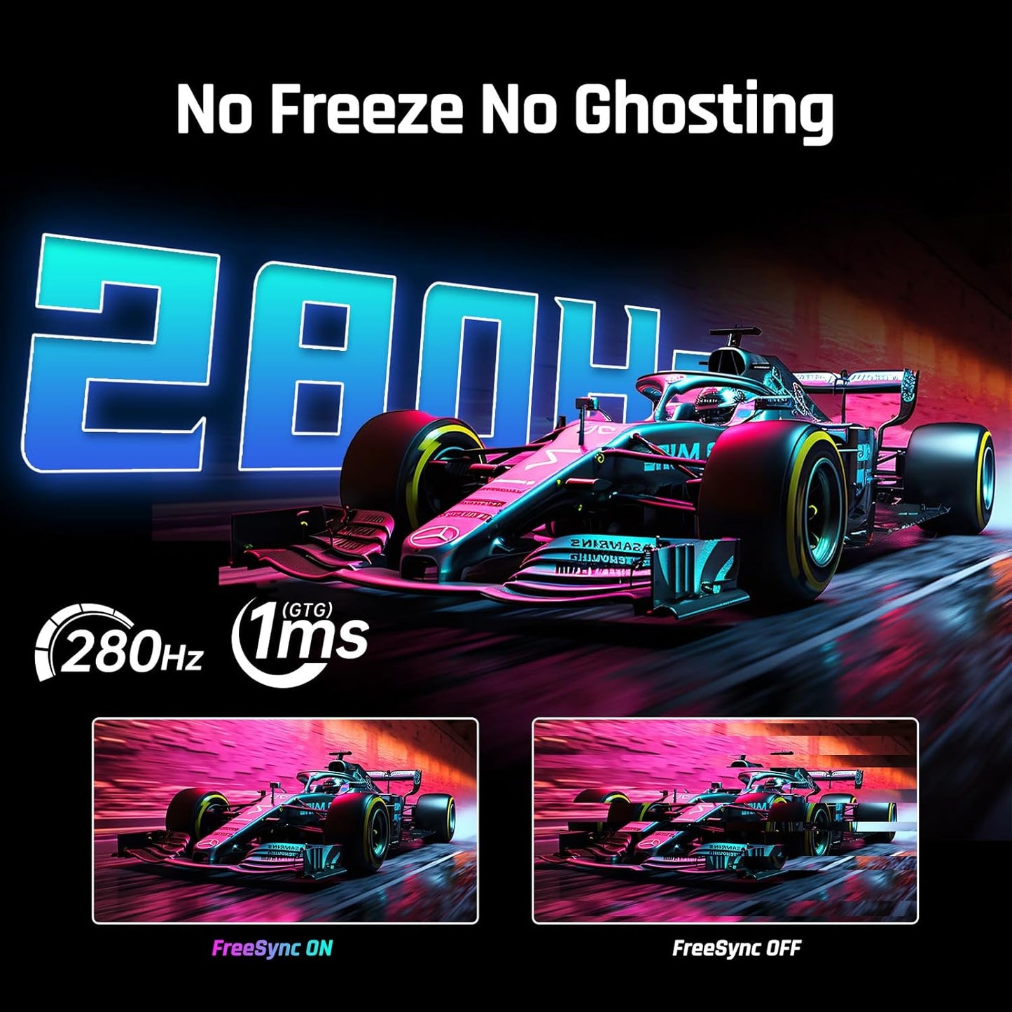 27'' 280Hz 240Hz Gaming Monitor 1Ms GTG 350Nits Fast VA 1080P Tilt 126% Srgb Adaptive Sync 4000:1 Contrast Ratio HDR Displayport 1.4/HDMI 2.0 VESA