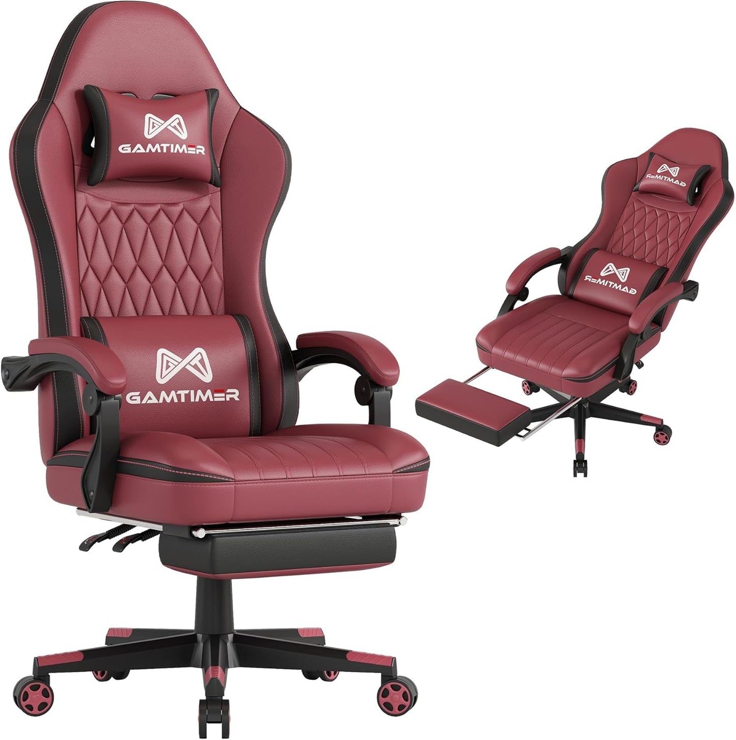 Gaming Chair,Computer Chair with Footrest and Lumbar Support,Breathable PU Leather,4D Lumbar Support and Headrest,360 Degree Swivel Chair with Adjustable Ergonomic Backrest for Adults(Grey)