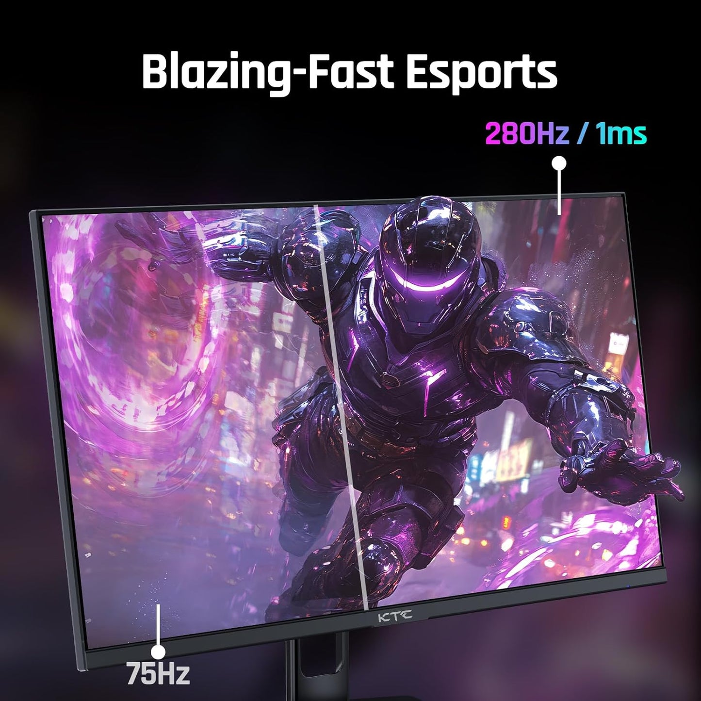 27'' 280Hz 240Hz Gaming Monitor 1Ms GTG 350Nits Fast VA 1080P Tilt 126% Srgb Adaptive Sync 4000:1 Contrast Ratio HDR Displayport 1.4/HDMI 2.0 VESA
