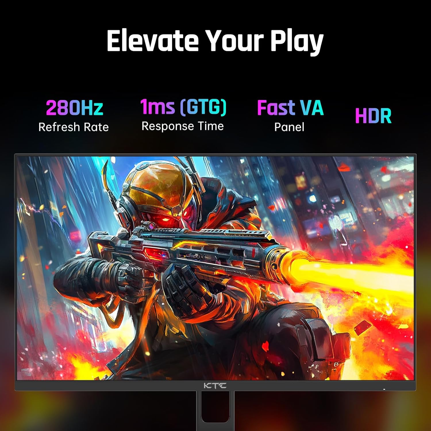 27'' 280Hz 240Hz Gaming Monitor 1Ms GTG 350Nits Fast VA 1080P Tilt 126% Srgb Adaptive Sync 4000:1 Contrast Ratio HDR Displayport 1.4/HDMI 2.0 VESA
