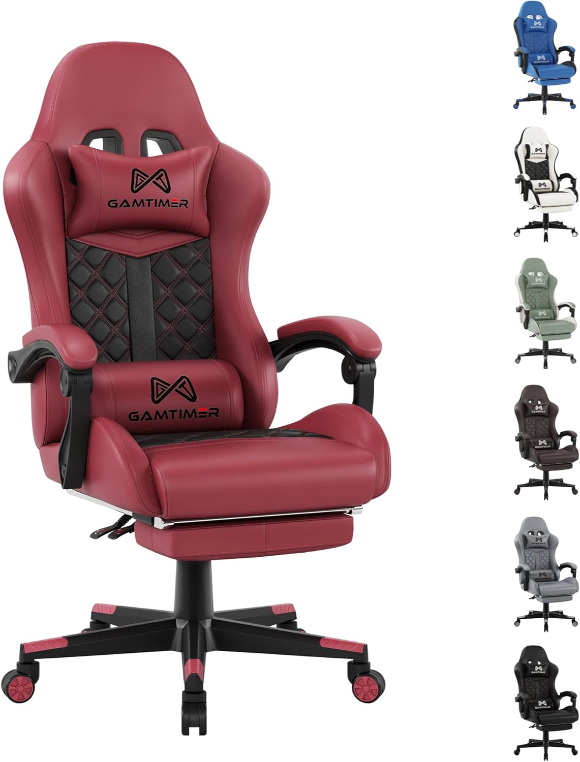Gaming Chair,Computer Chair with Footrest and Lumbar Support,Breathable PU Leather,4D Lumbar Support and Headrest,360 Degree Swivel Chair with Adjustable Ergonomic Backrest for Adults(Grey)
