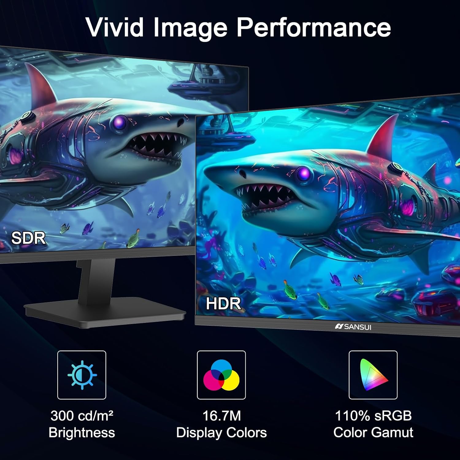 27 Inch Computer Monitor 120Hz, FHD 1080P IPS Monitor, HDMI DP Ports Freesync, HDR 110% Srgb, Tilt Adjustable Frameless VESA Compatible for Office and Home (HDMI Cable Included)