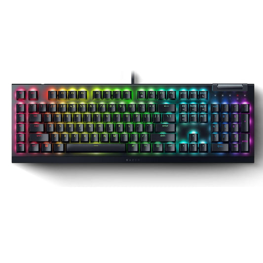 Blackwidow V4 X Mechanical Gaming Keyboard: Yellow Switches Linear & Silent - 6 Macro Keys - Chroma RGB - Doubleshot ABS Keycaps - Roller & Media Keys - Snap Tap