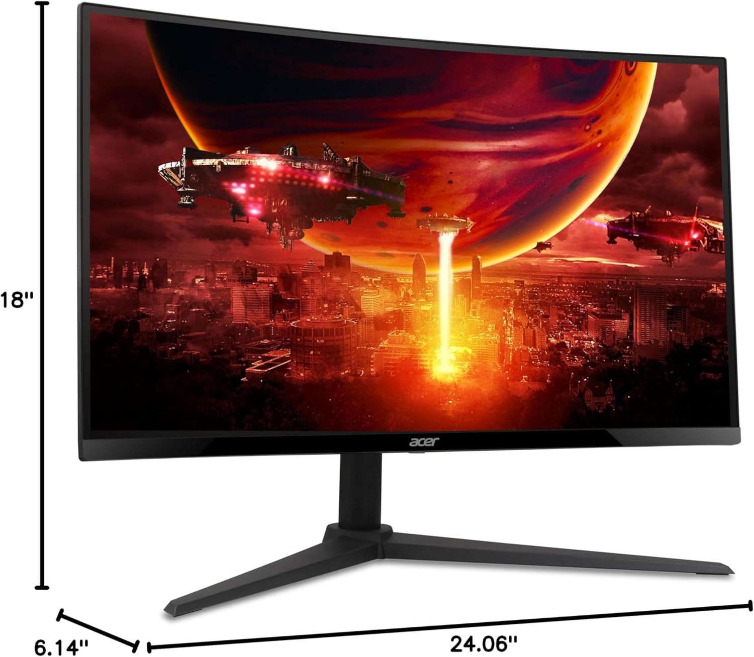 Nitro 27 Inch 1500R Curved Zero-Frame Full HD (1920 X 1080) Gaming Monitor | AMD Freesync Premium | up to 280Hz Refresh | 1Ms VRB | One Display Port 1.4 and Two HDMI 2.0 Ports | XZ270